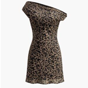 Asymmetric Collar Printed Short Dress